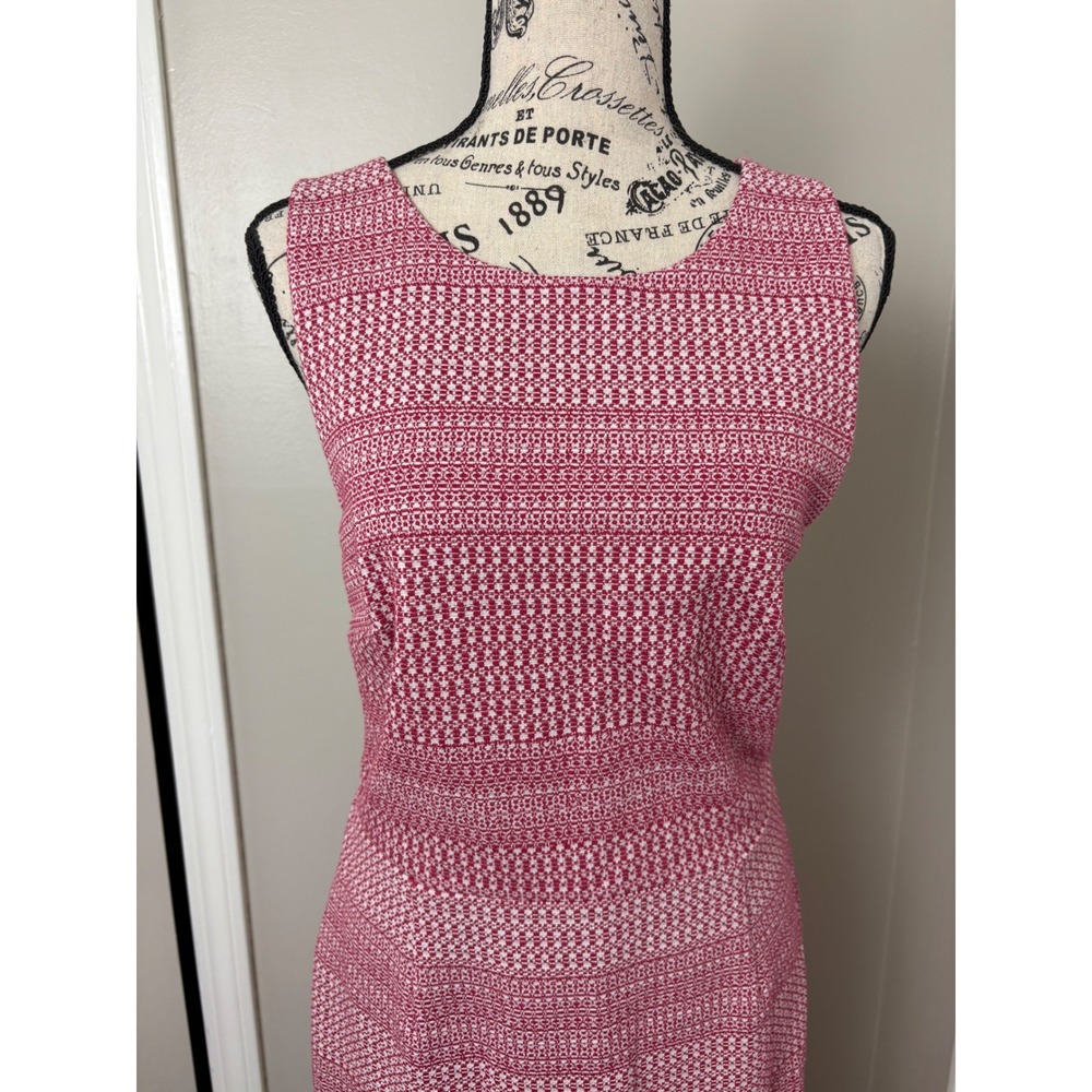Banana Republic Flounce Hem Dress Women 4 Tall Red White Feminine Mermaid Office - Picture 2 of 9
